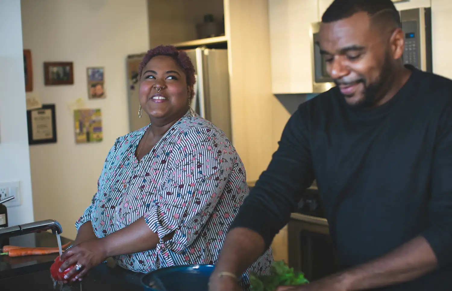 A couple weighing up a decision together